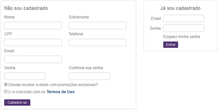 Efetue o login ou cadastre-se